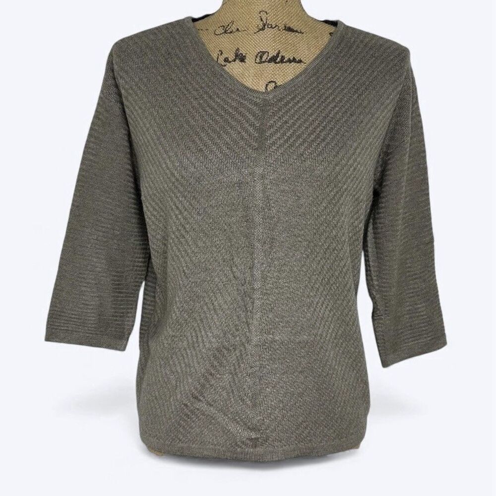 Chicos Touch Of Cashmere Sweater Sz 0 US 4 Quiet Luxury Minimalist Casual Office
